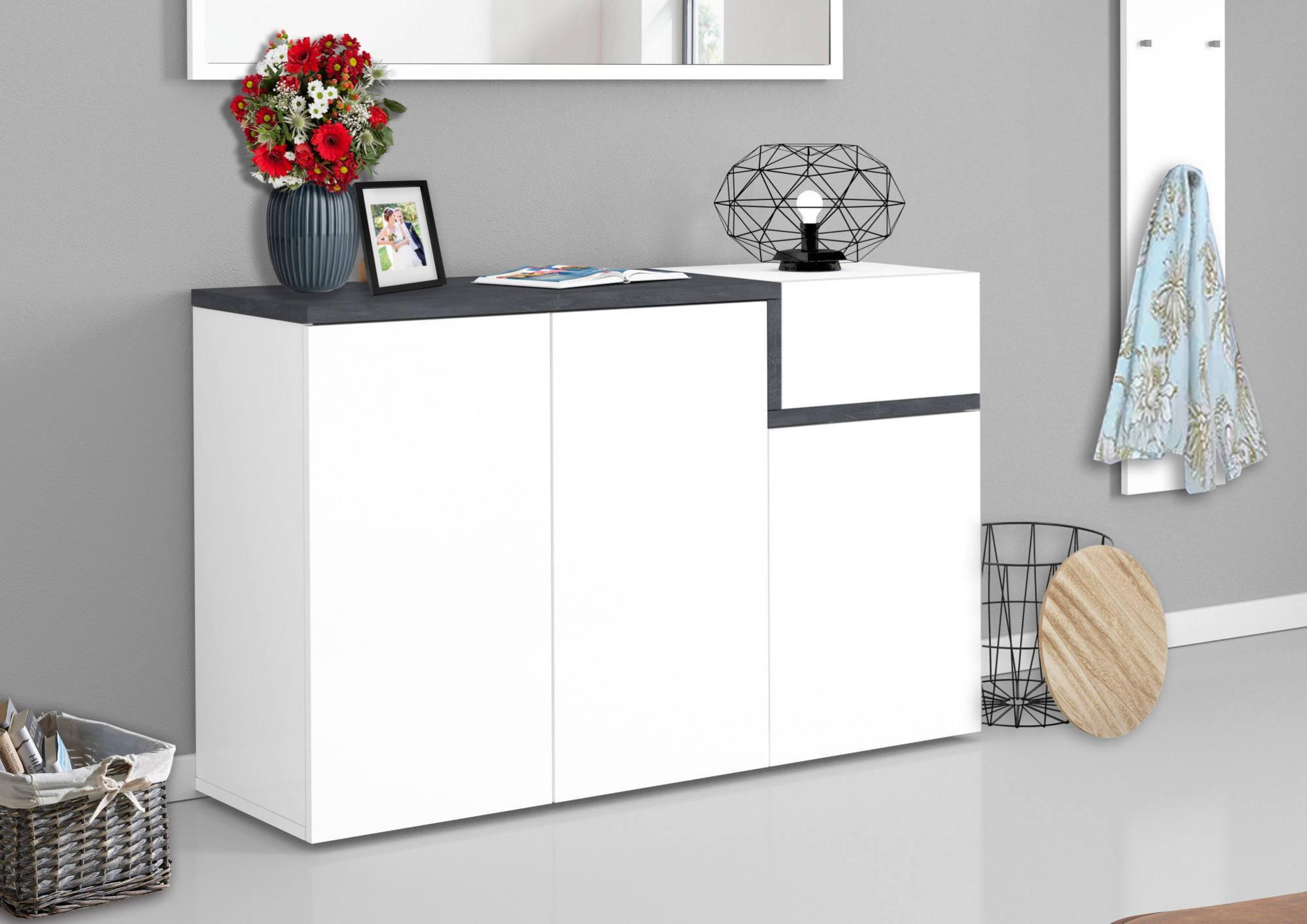 Zapatero Blanco Con 3 Puertas | Fabricado En Italia | Medidas 67x18x112 Cm | Capacidad Para 9 Pares De Zapatos