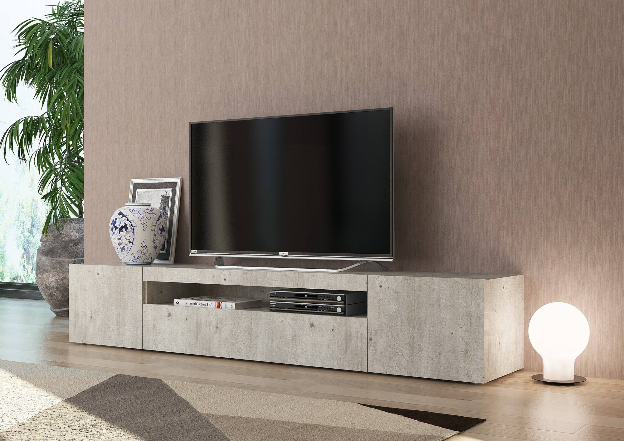 Mueble TV, Televisión, 200x45x35cm, Cemento