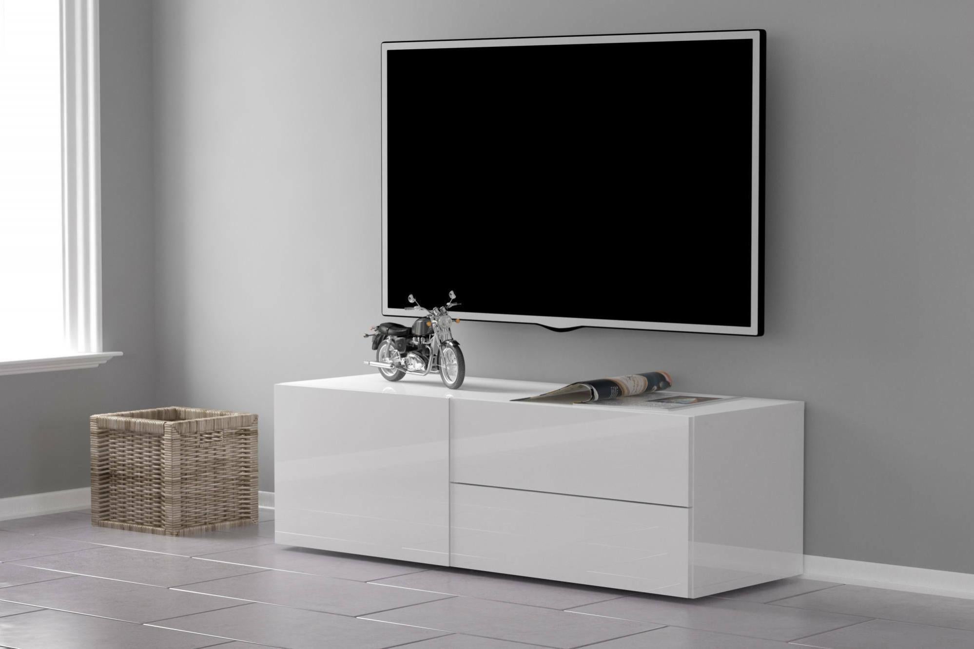 Dripex Mobile TV Angolare Con LED RGB - 106x36x45,5 Cm - Credenza Bassa Per TV Fino A 55 Pollici - Vintage
