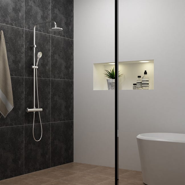 MADISON Platine Robinetteries de douche: Colonne de douche avec thermostat  de douche sans douchette