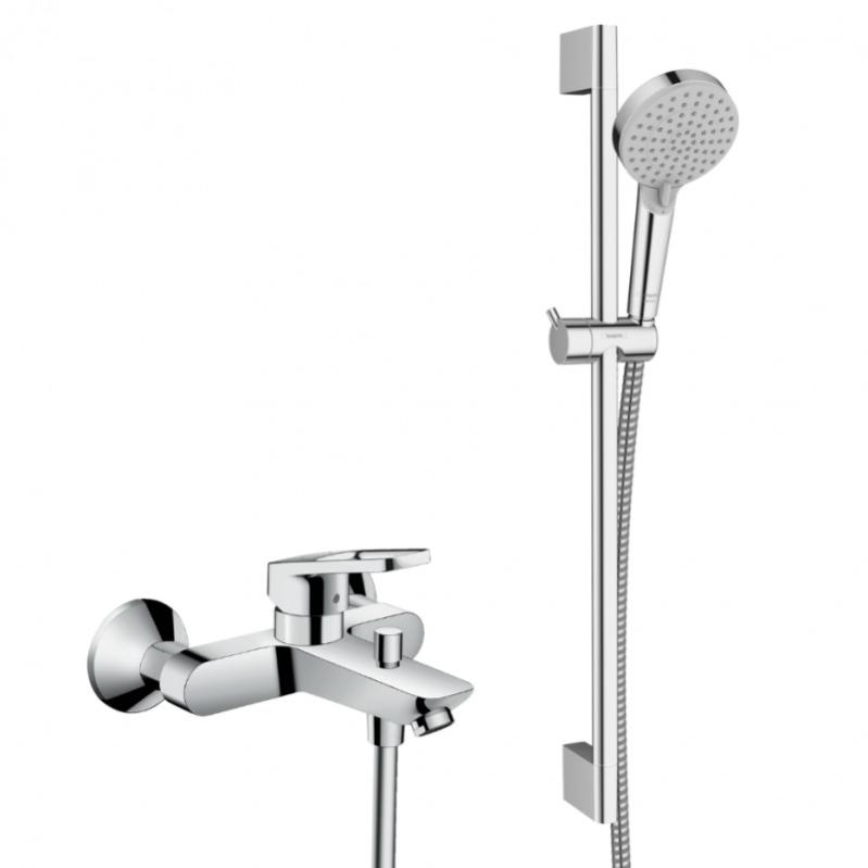 Hansgrohe Set Mitigeur bain/douche Logis Loop + Douchette 2 jets