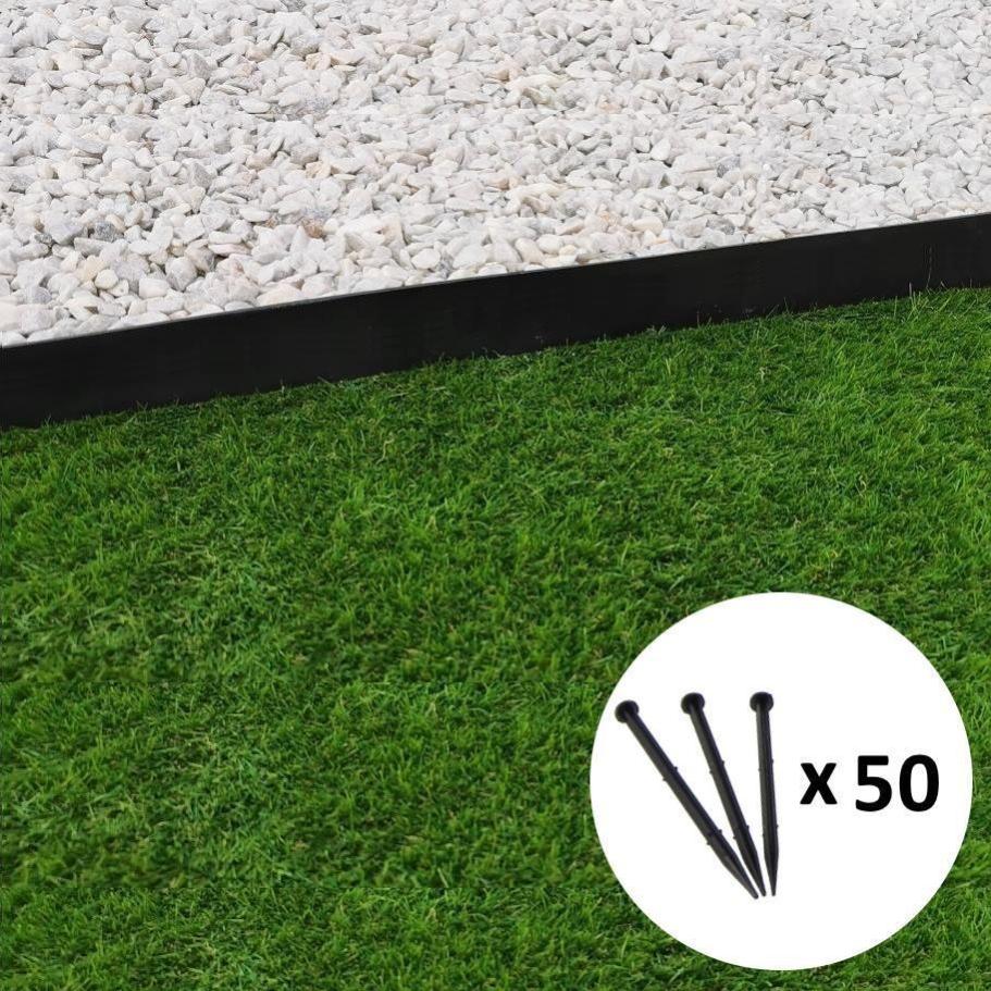 Bordura da giardino in acciaio corten - Con bordi ripiegati - Altezza 12 cm - Set completo 15 metro
