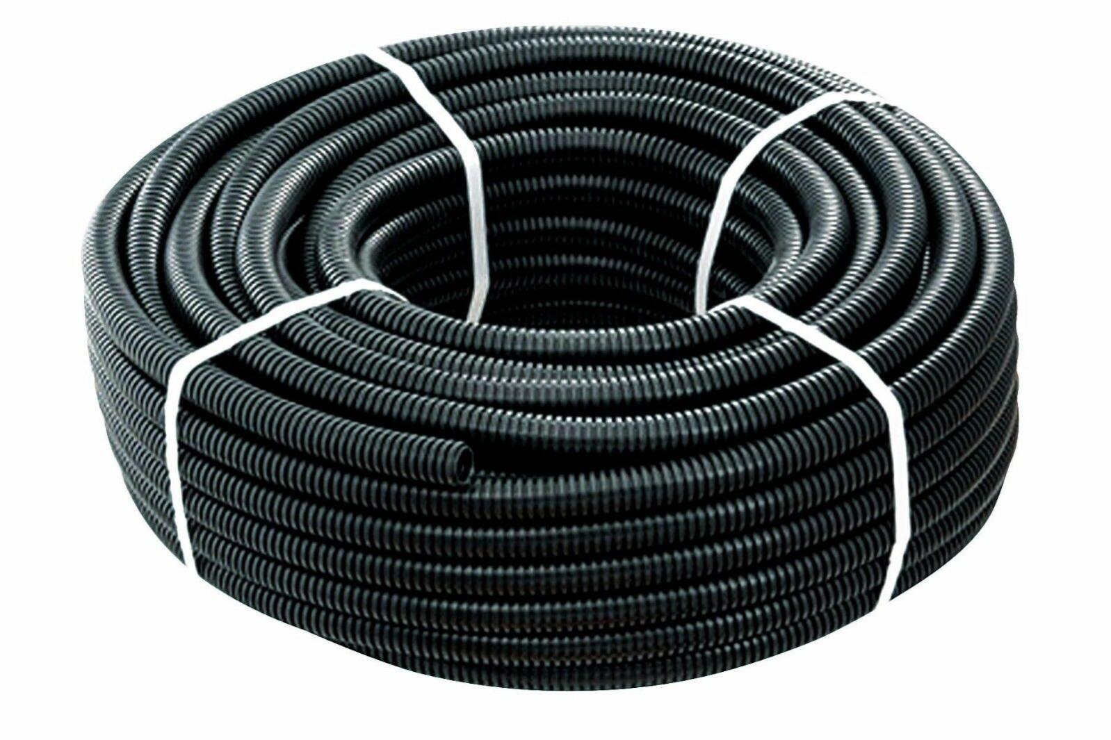 Aexit Tubo Corrugato In Plastica Bianca 7 Metri - Ritardante Di Fiamma, Diametro Interno 25mm, Per Cablaggi