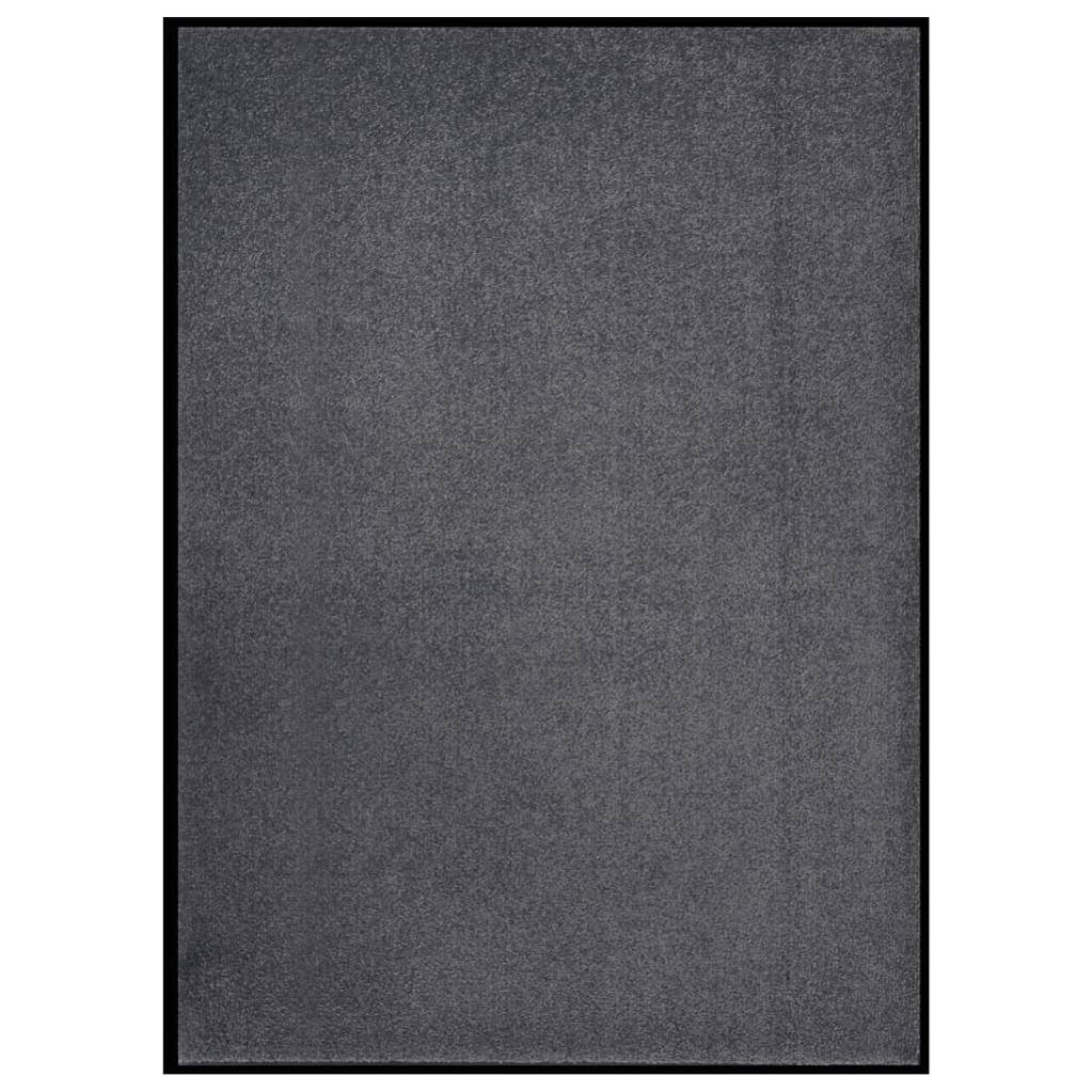 OKu-Tex Zerbino In Poliammide Antracite E Verde, 45x75 Cm, Lavabile In Lavatrice, Antiscivolo, Assorbi Sporco
