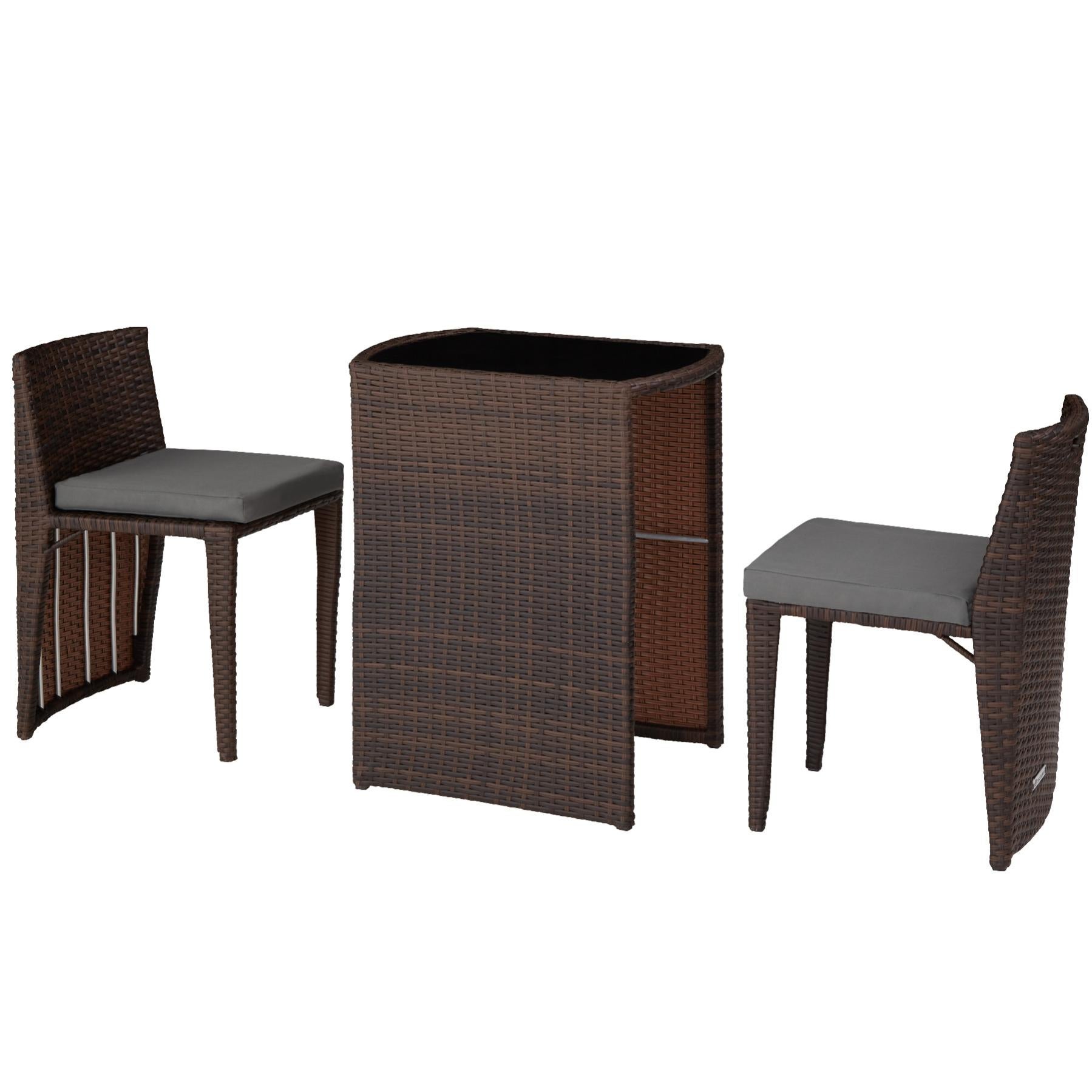 Tectake Conjunto De Rattan E Alum nio Bistr Hamburgo Preto castanho Tectake Conjunto De Rattan E Alum nio Bistr Hamburgo Preto castanho