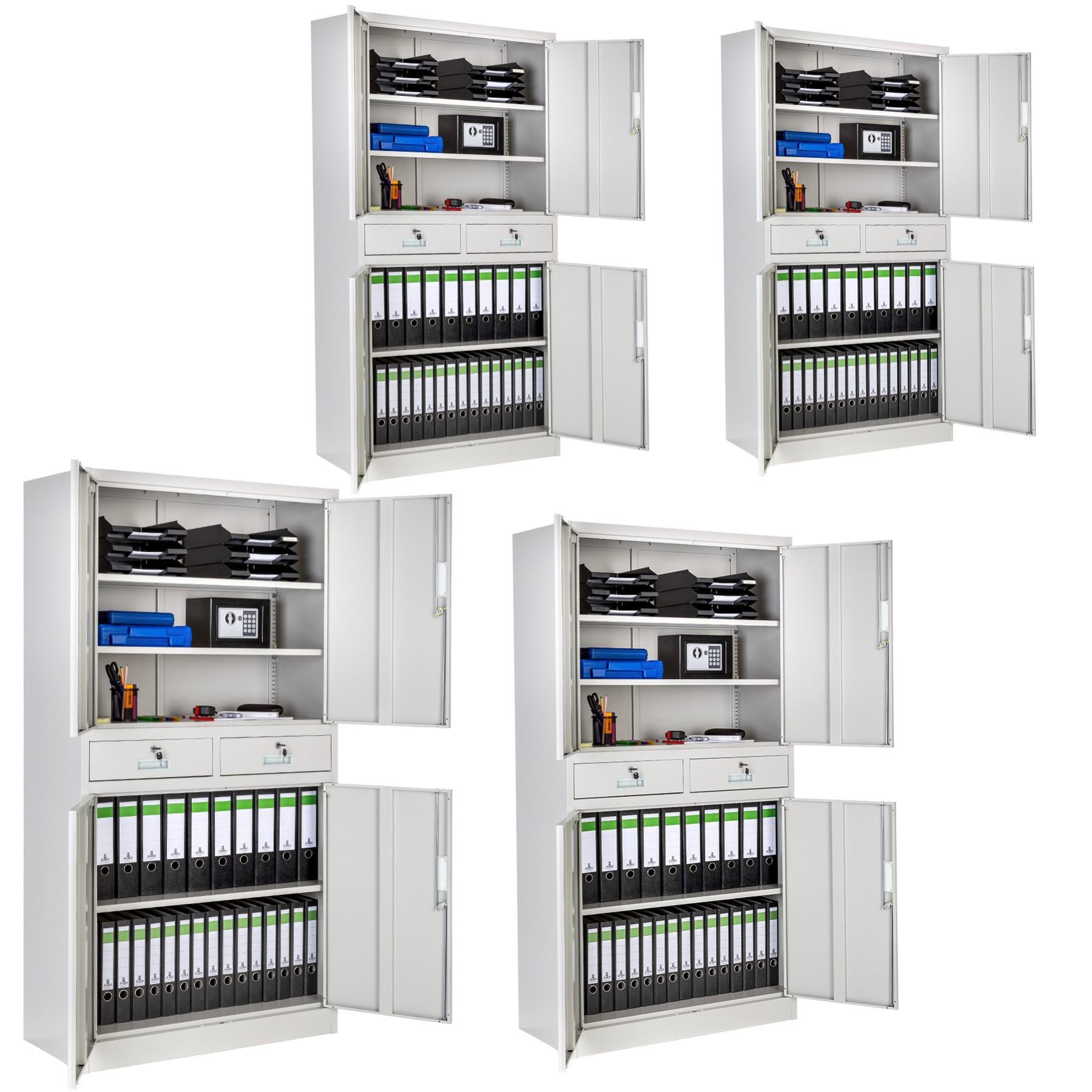 Tectake 4x Armadio portadocumenti con 2 cassetti - grigio | Leroy Merlin