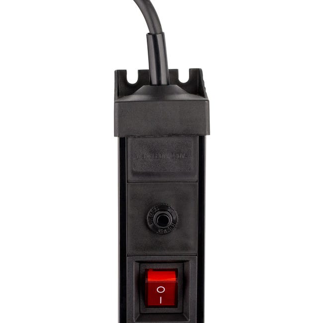 140144-Multiprise avec protection contre les surtensions et interrupteur  principal, schuko, noir 6 prises schuko, 2 chargeurs USB, câble 3x1,5mm2, 3m  de long, consommation électrique totale de 3680W, pour les Pays-Bas et  l'Allemagne 