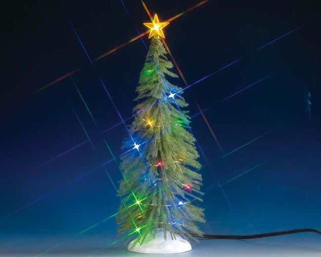 Mini Alberello Di Natale Luminoso Illuminato Led H 26cm Villaggi Di