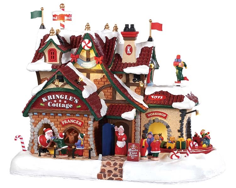 Lemax villaggio di Natale fiocco di neve CIAMBELLA TORTE #85384 illuminate edificio casa negozio 