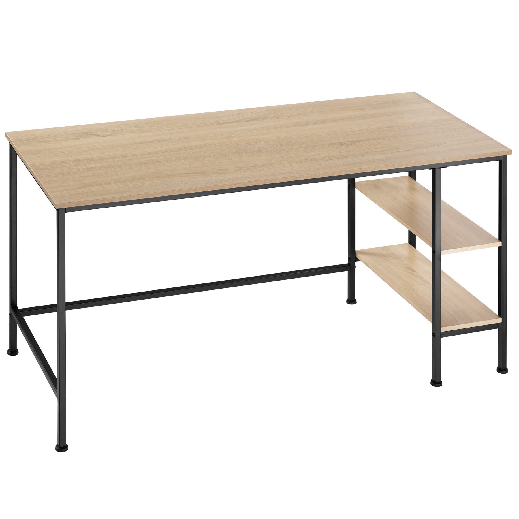 tectake Mesa de escritorio Sílex - madera industrial clara, roble Sonoma,  140 cm - 404468