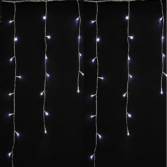 Rideau Stalactite 128 Led Connectable - Blanc | Leroy Merlin rideau stalactite