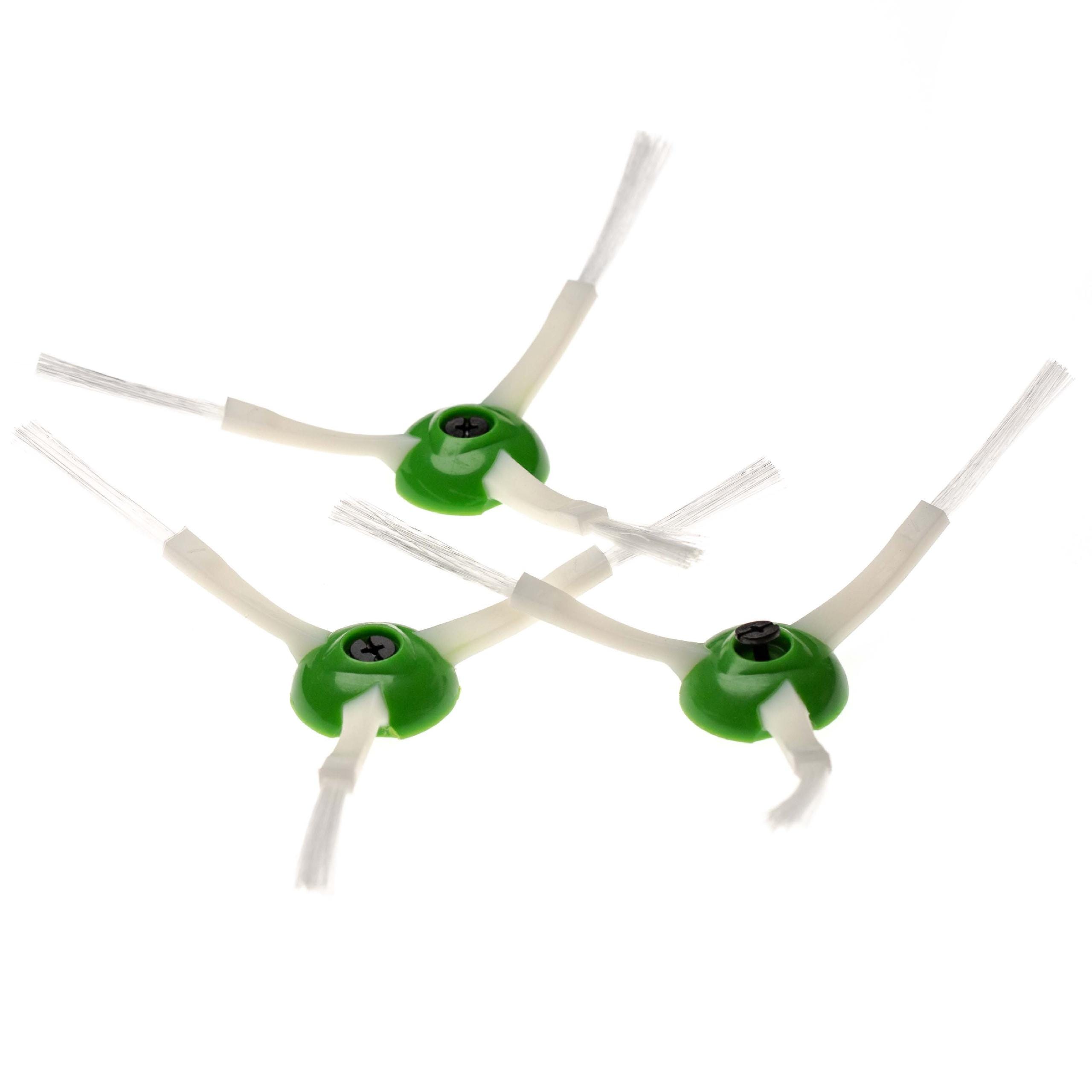 Vhbw set di spazzole 3 x spazzola laterale rotonda compatibile con iRobot  Roomba E5, E6, E7, i7, i7 Plus, i7+ robot aspirapolvere - bianco/verde
