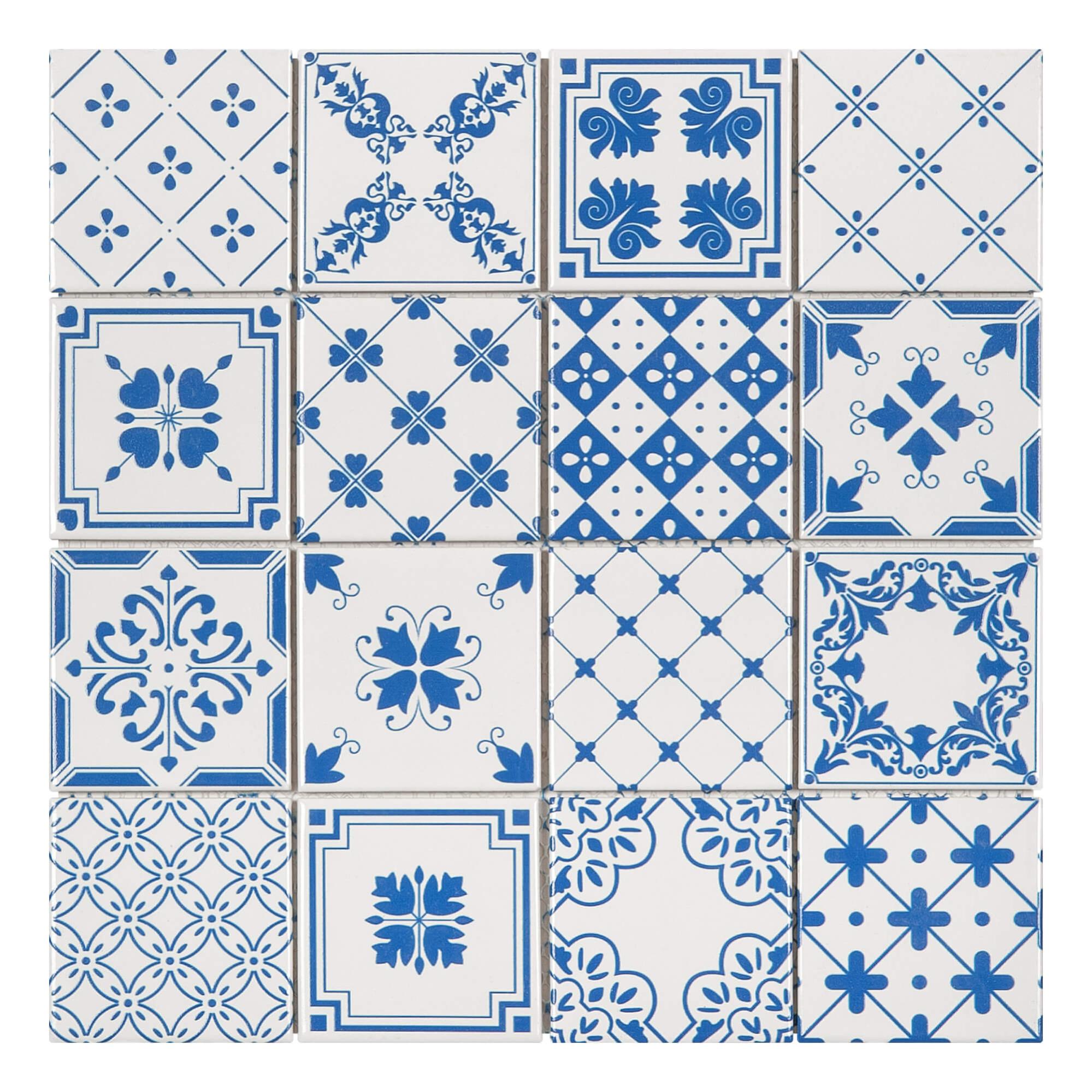 Mosaïque Mur Céramique Motifs Bleu 30x30cm (vendu à l'unité) - RO'MA ...