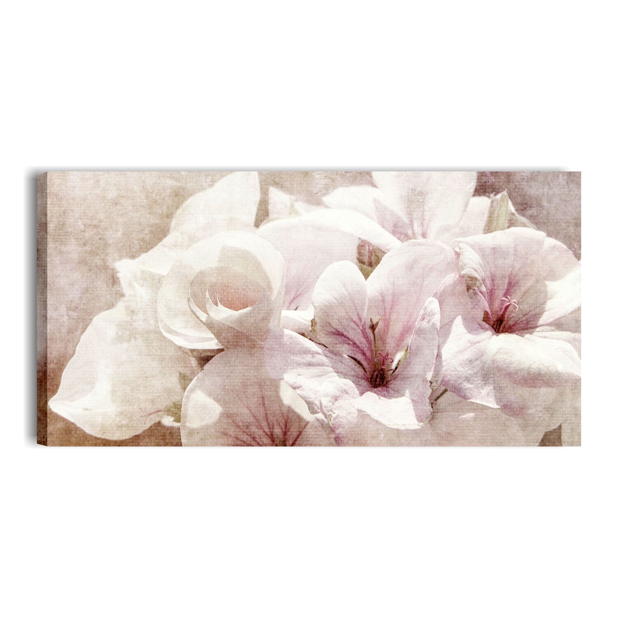 Fiori vintage 11 - Quadro moderno con fiori shabby chic 90 x 45 stampa su  tela per soggiorno camera da letto