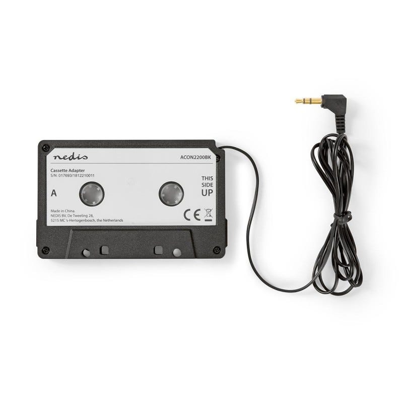 NEDIS Adaptateur Cassette Audio Musique 3,5 mm Mâle Noir