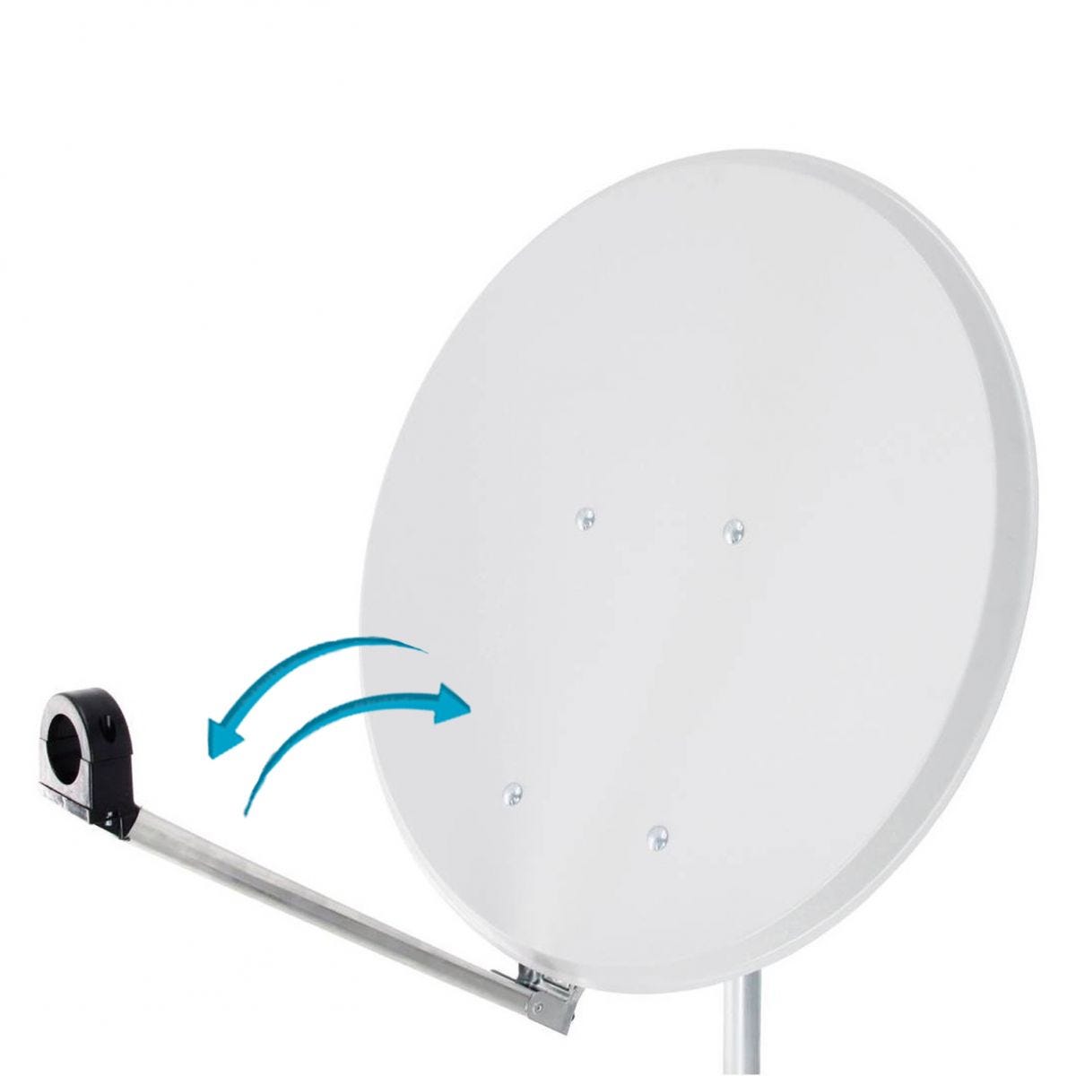 socle multiprise blanc 12/230v, satellite, antenne 10x10cm