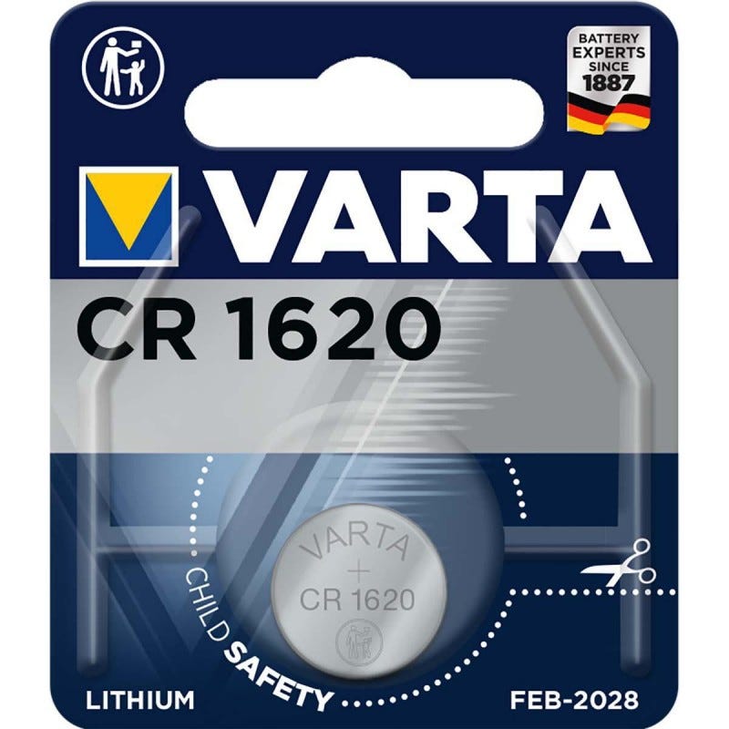 VARTA Pile bouton au Bouton Lithium CR1620 3 V 1-Blister