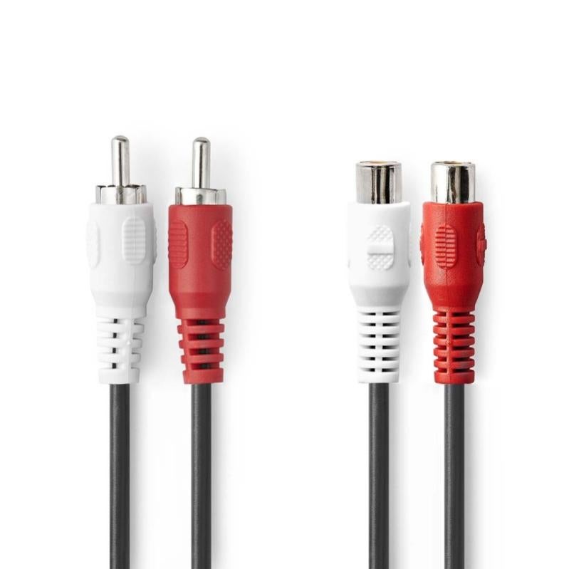 Câble Audio Stéréo RCA 1m - 2 Mâles Vers 2 Mâles, Connectique Noir