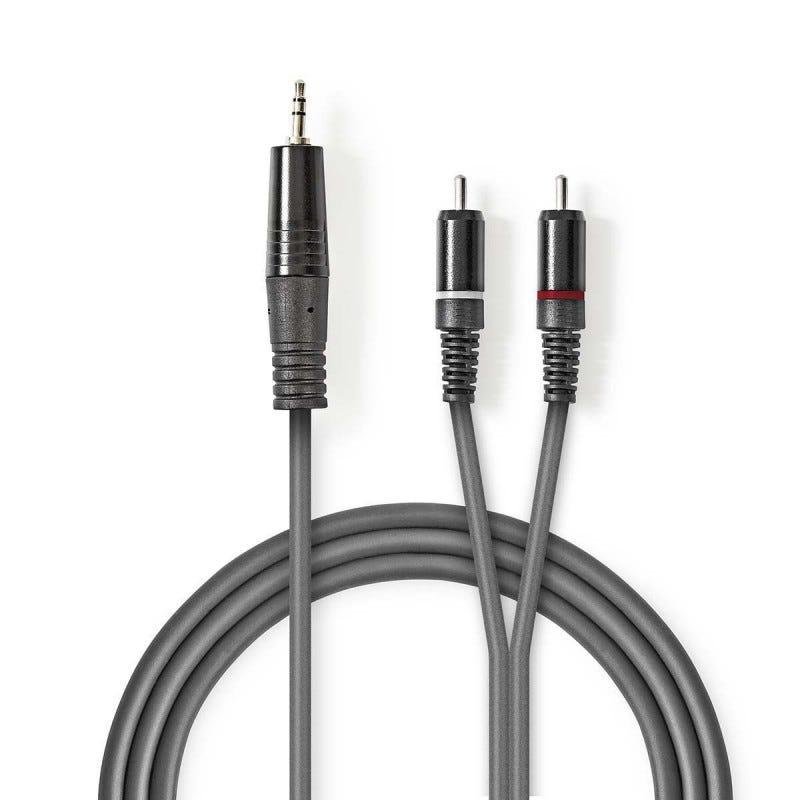 Câble audio stéréo, 2x RCA Male, 2x RCA Male, Plaqué nickel
