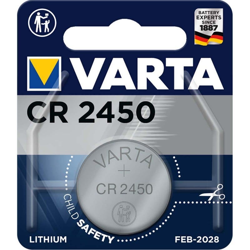 CR2450 Lot de 6 piles bouton au lithium 3 V CR 2450