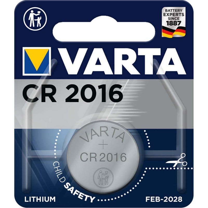Blister 1 pile CR2016 3V Lithium