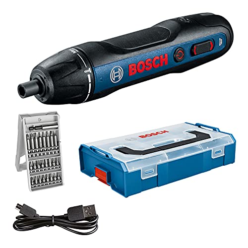Bosch Professional Avvitatore a Batteria Bosch GO Set di Punte 25 pezzi,  Cavo di Ricarica USB, L-BOXX Mini,  Exclusive Set