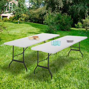 7H SEVEN HOUSE Table pliante 150 cm blanche + housse de restauration 7  house : : Jardin