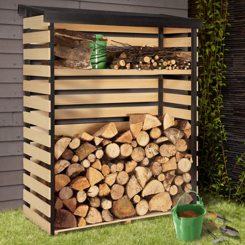 Abri à bûches en bois / stockage extérieur du bois de chauffage / stockage  de bûches / stockage de jardin : : Bricolage