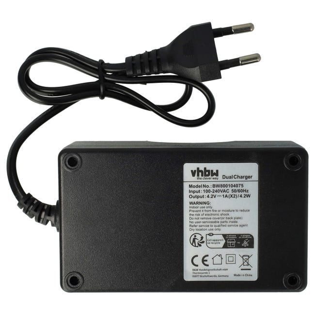Vhbw caricabatterie compatibile con 17670, 18650 pile, batterie Li