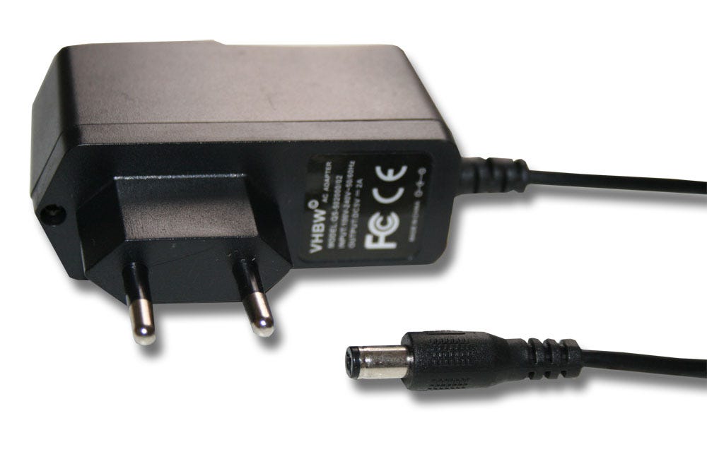 Vhbw 220V Bloc d'alimentation câble de chargement 10W (5V/2A) à prise ronde  pour lecteur de disques, disque dur, batterie etc.