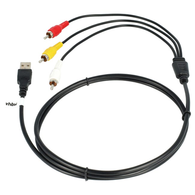 Vhbw Câble audiovisuel USB vers RCA compatible avec lecteur de