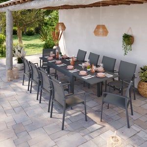 Ensemble de salle à manger de jardin table pliante 120x70 + 4 chaises sans  bras avec coussins- Java Light - Kerama
