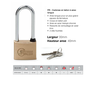 YSDSY Cadenas code anse longue exterieur pour portail, abri de jardin, 4  chiffres grande Cadena a co