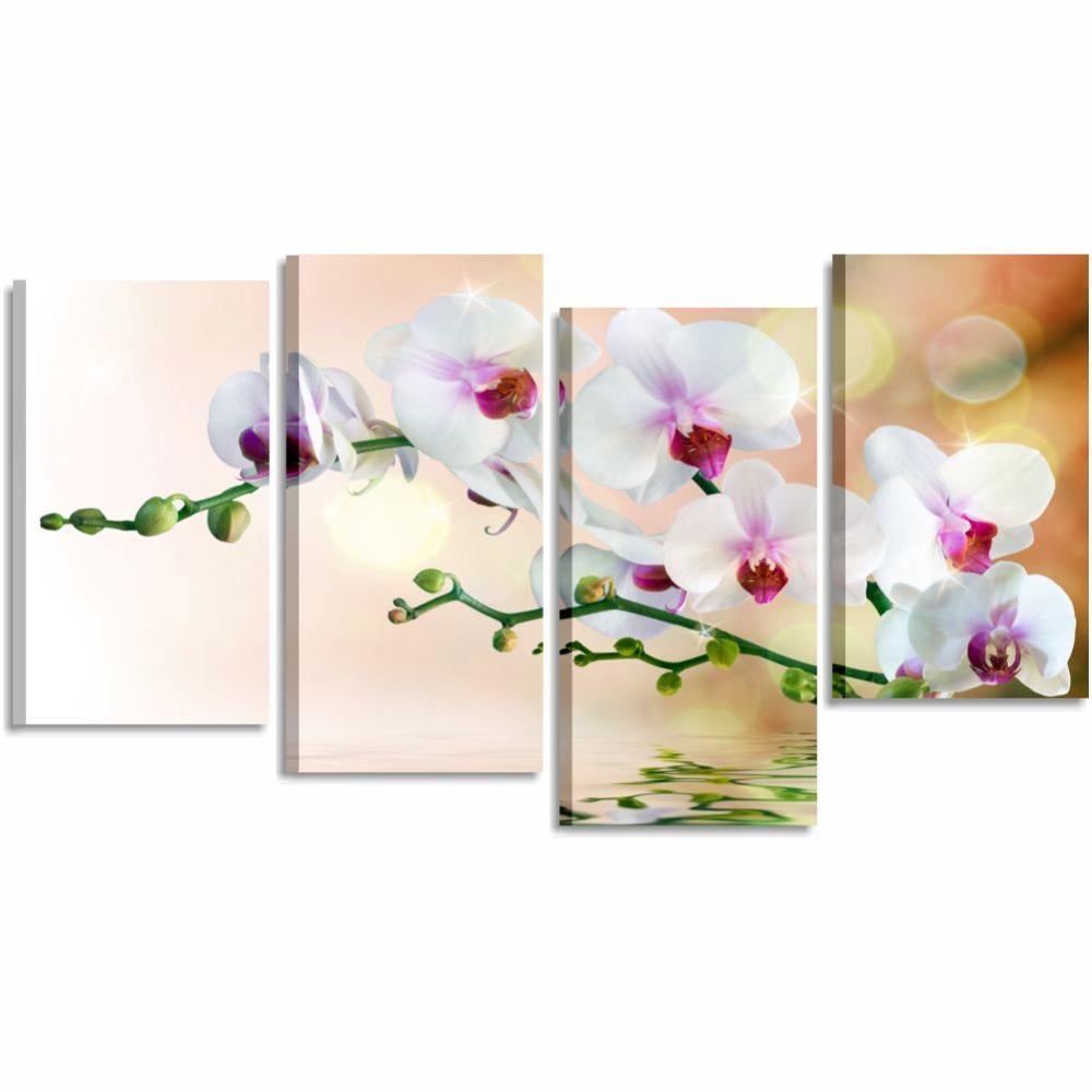 Panther Print Stampa Su Tela Orchidea E Leopardo | Quadro 45x30 Cm Con Cornice In Legno, Ready To Hang - 2