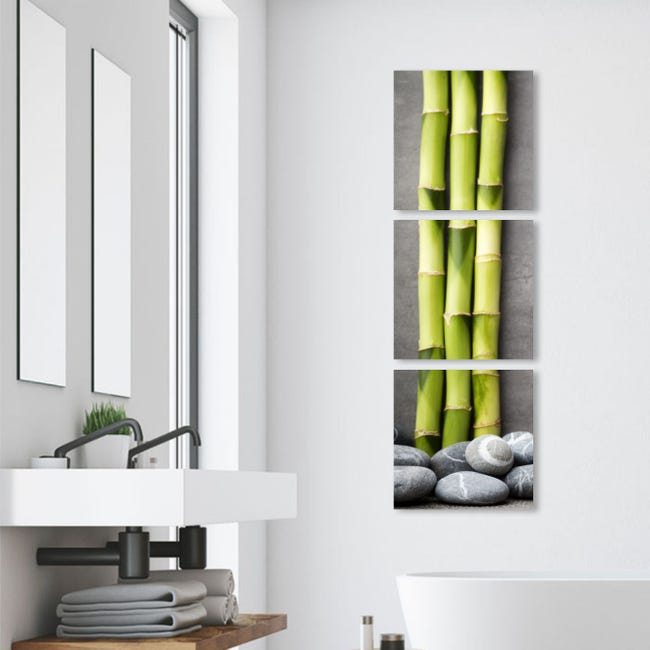 Sabbia Zen 2 - quadro moderno 90x45 cm con sassi stampa su tela