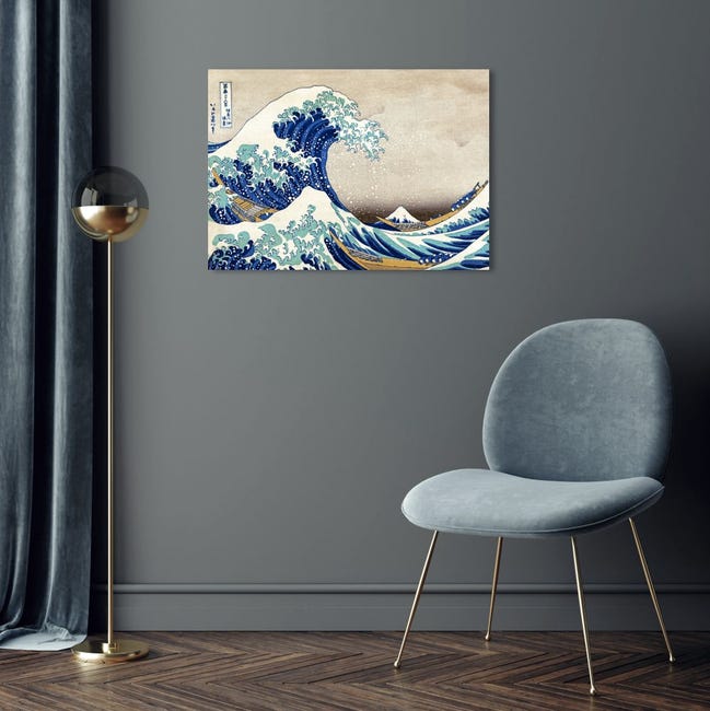 Hokusai La grande onda di Kanagawa - Quadro moderno stampa su tela 70x50 cm