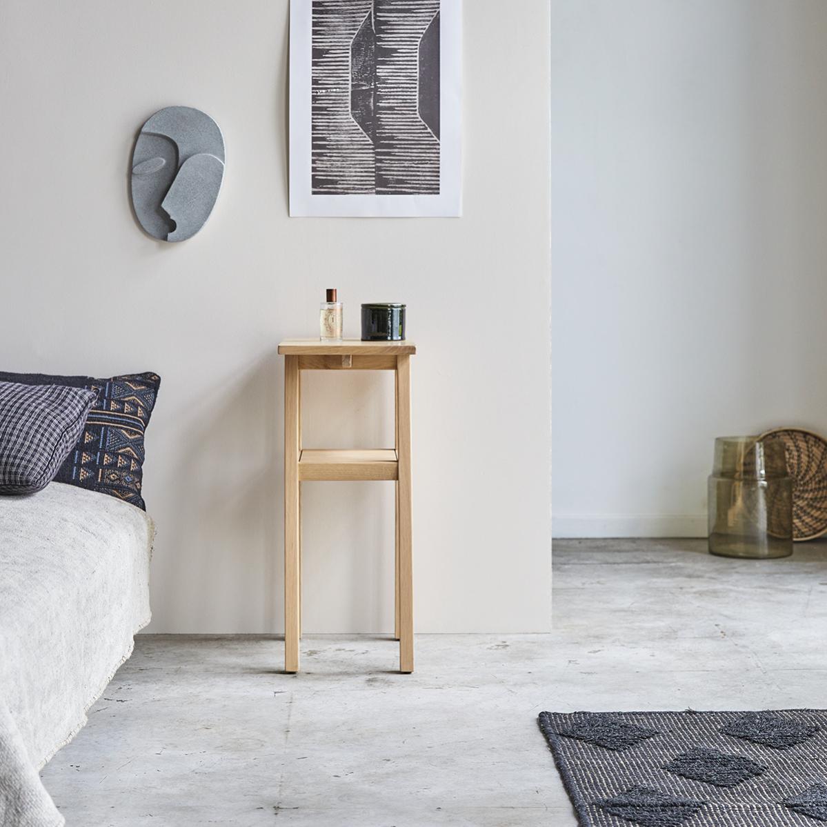 Yornoli Comodino con LED e funzione di ricarica, tavolino con cassetto, comodini con 3 prese AC e 2 porte USB, tavolini per soggiorno, camera da letto, marrone vintage