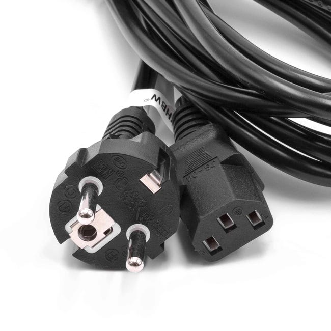 Vhbw - vhbw Câble d'alimentation cordon électrique Schuko Secteur Prise C7  figure 8 3m pour PC portable, Monitor, Imprimante - Accessoires alimentation  - Rue du Commerce