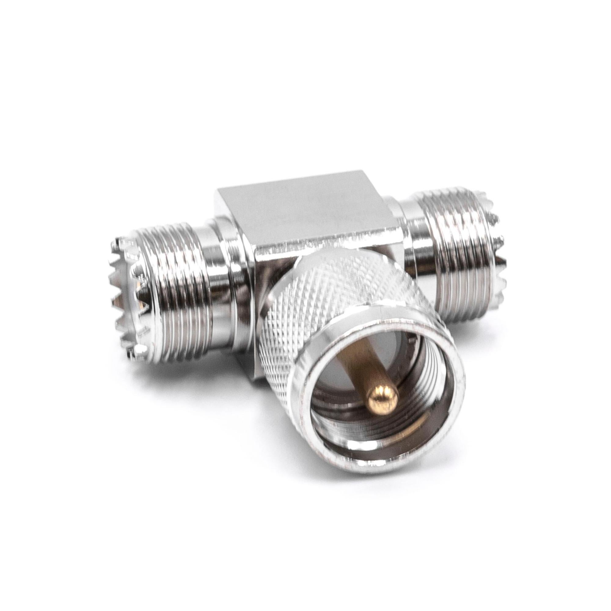 Vhbw Adaptateur coaxial en T 2x prises PL258 (femelle) vers 1x fiche ...