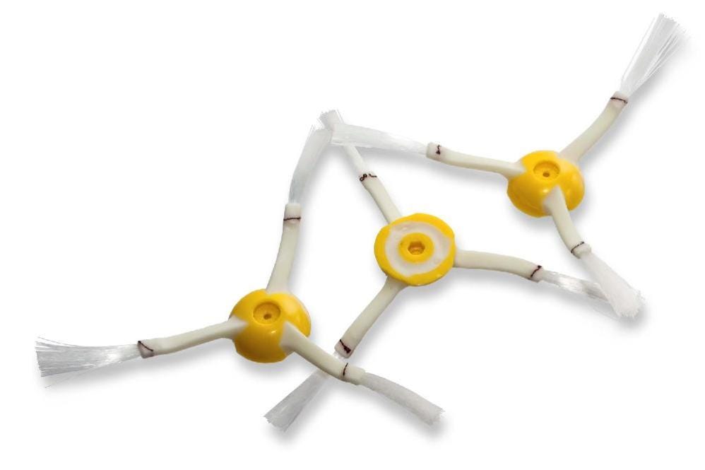 Vhbw 3x Spazzola laterale di ricambio compatibile con iRobot Roomba 900,  960, 980 aspirapolvere, bianco/giallo