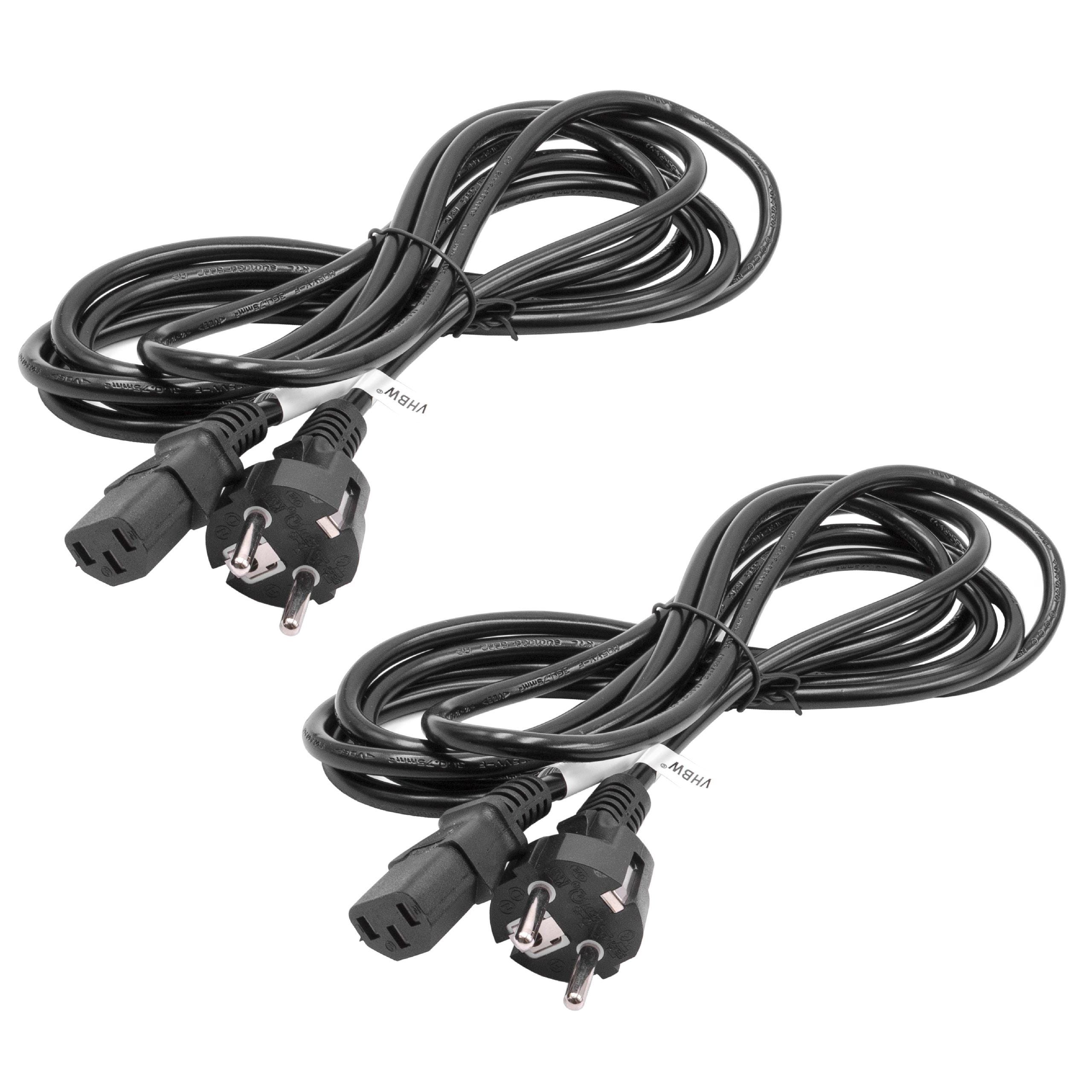 Vhbw 2x Câble d'alimentation cordon électrique Schuko Secteur