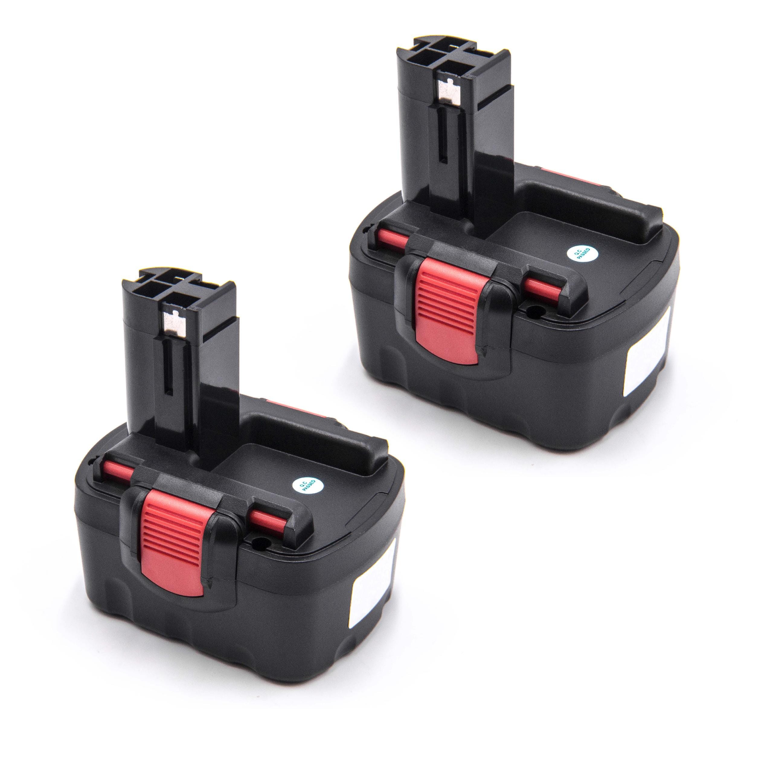 Vhbw 2x Batterie compatible avec Bosch PSR 14.4-2, PSR 14.4VE-2(/B),  PSR1440, PSR1440/B, PST 14.4V, PSR 140 outil électrique (1500 mAh, NiMH,  14,4 V)