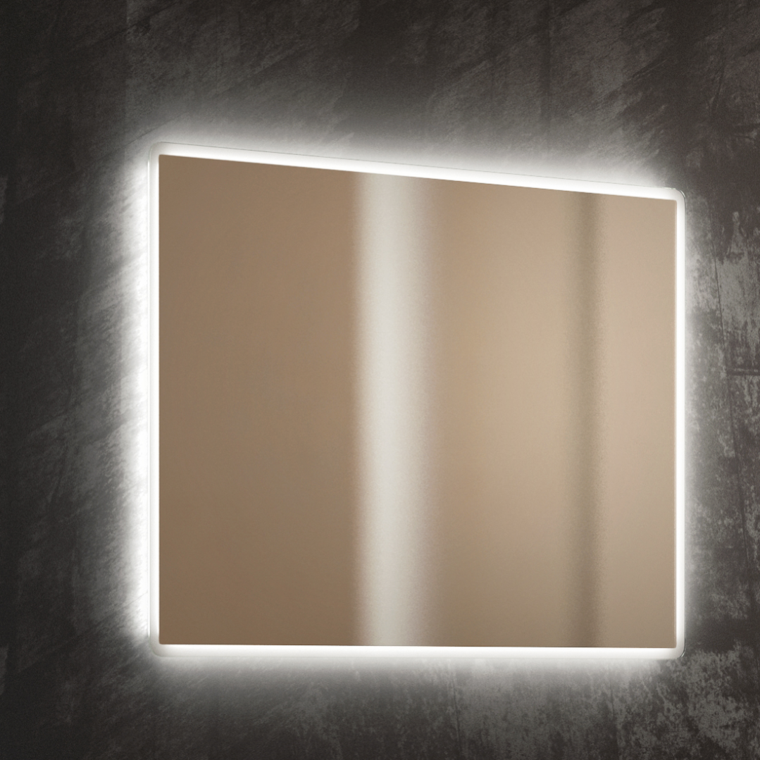 LUVODI Specchio LED da Bagno: Retroilluminato + Frontale Luce 50x70cm Specchio Rettangolare LED Luce Bagno Trucco, 3 Touch Dimmerabile, Antiappanamento, Funzione Memoria IP56, Orizzontale Verticale