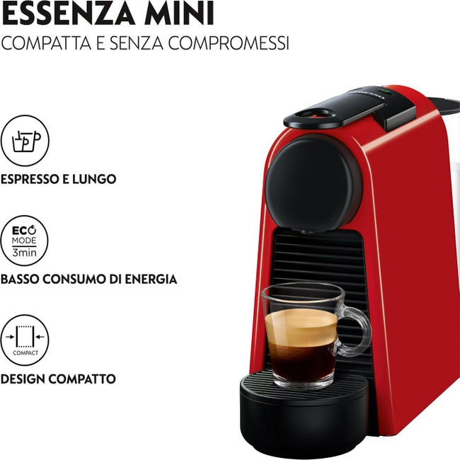 De Longhi EN 85.R Macchina del Caffè Automatica Capsule Nespresso Essenza  Mini