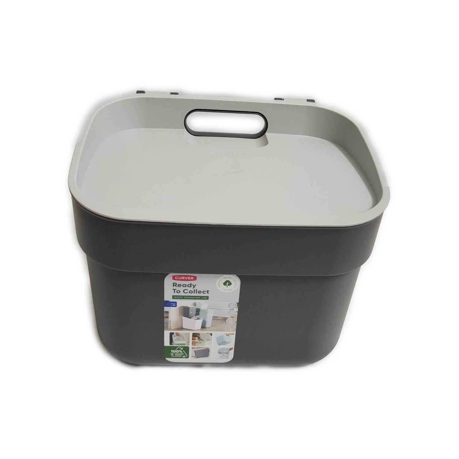 Curver 8348117 Pattumiera a Pedale Curver 50 L dall'aspetto metallizzato colore:grigio 