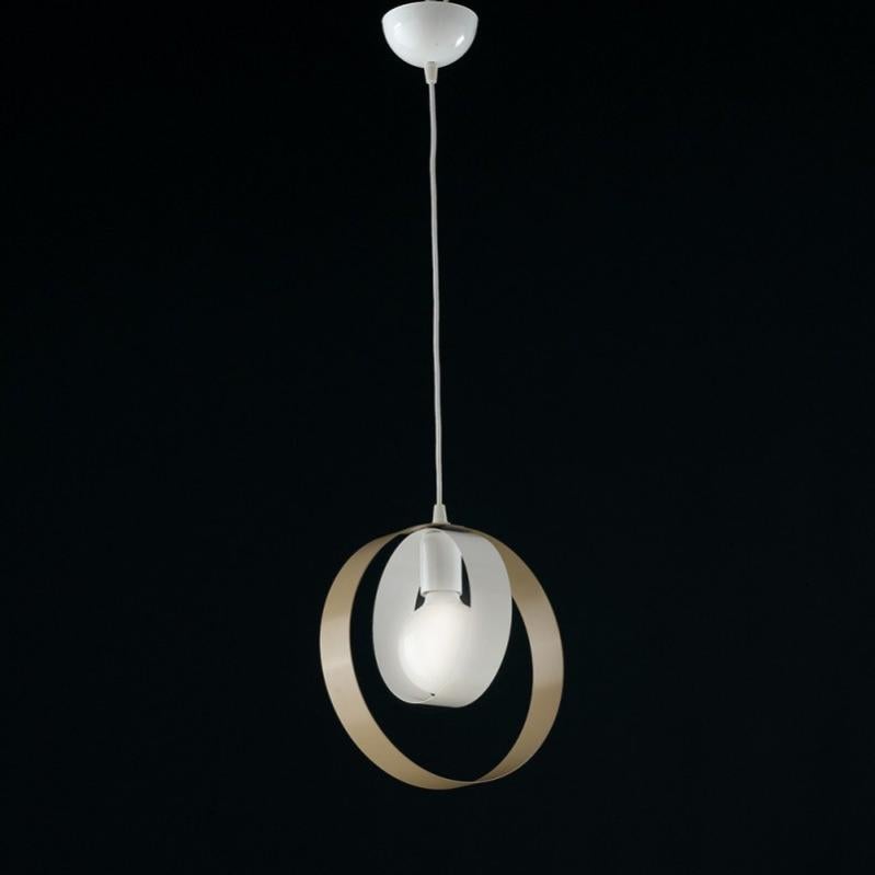 Lampadario Sospensione Cerchio Tortora 30cm - Made In Italy Con Portalampada E27 - Foto 5