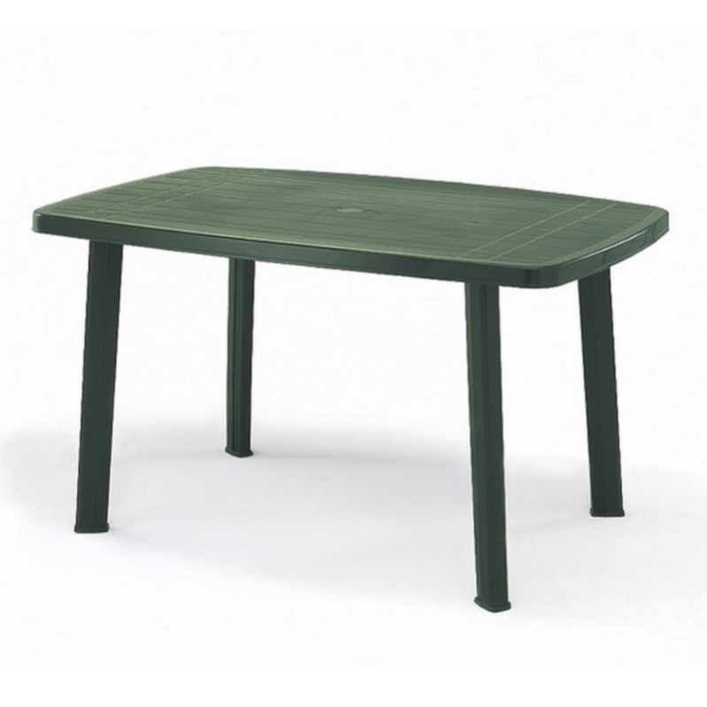 Tavolo Da Esterno 4 Posti Con Foro Per Ombrellone 42 Mm Telaio In Metallo, Tavolo Da Giardino 80x80cm Nero