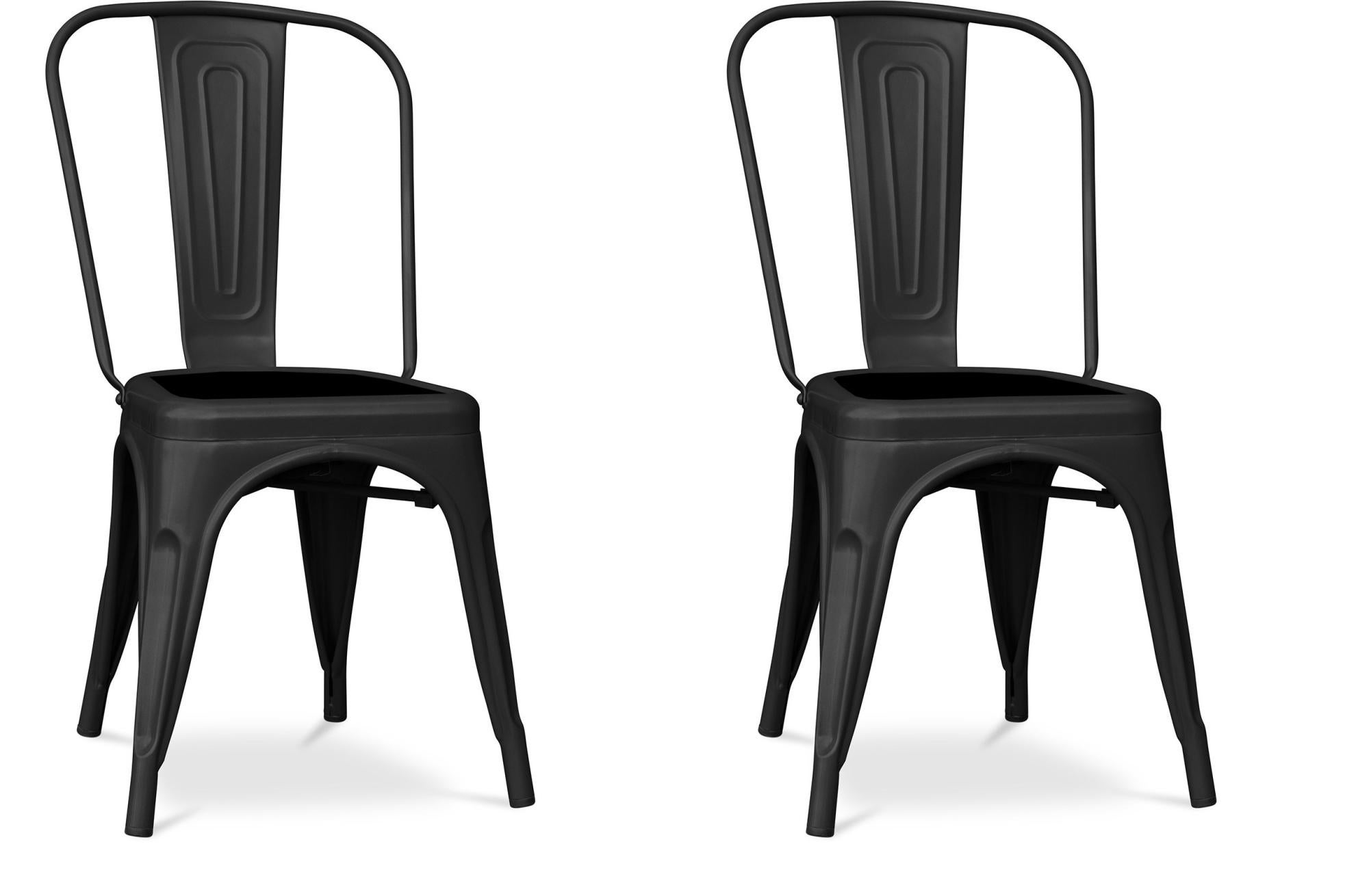 OEF Furnishings Cuscino Per Sedia Pieghevole - 2 Pollici (5 Cm) - 2 Pezzi - Imbottito In Vinile Nero - Telaio In Acciaio - 2