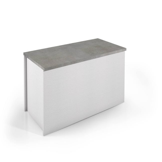 Coffre Miltonia, Grande boîte de rangement polyvalente, Commode moderne,  Fabriqué en Italie, 90x45h45 cm, Blanc