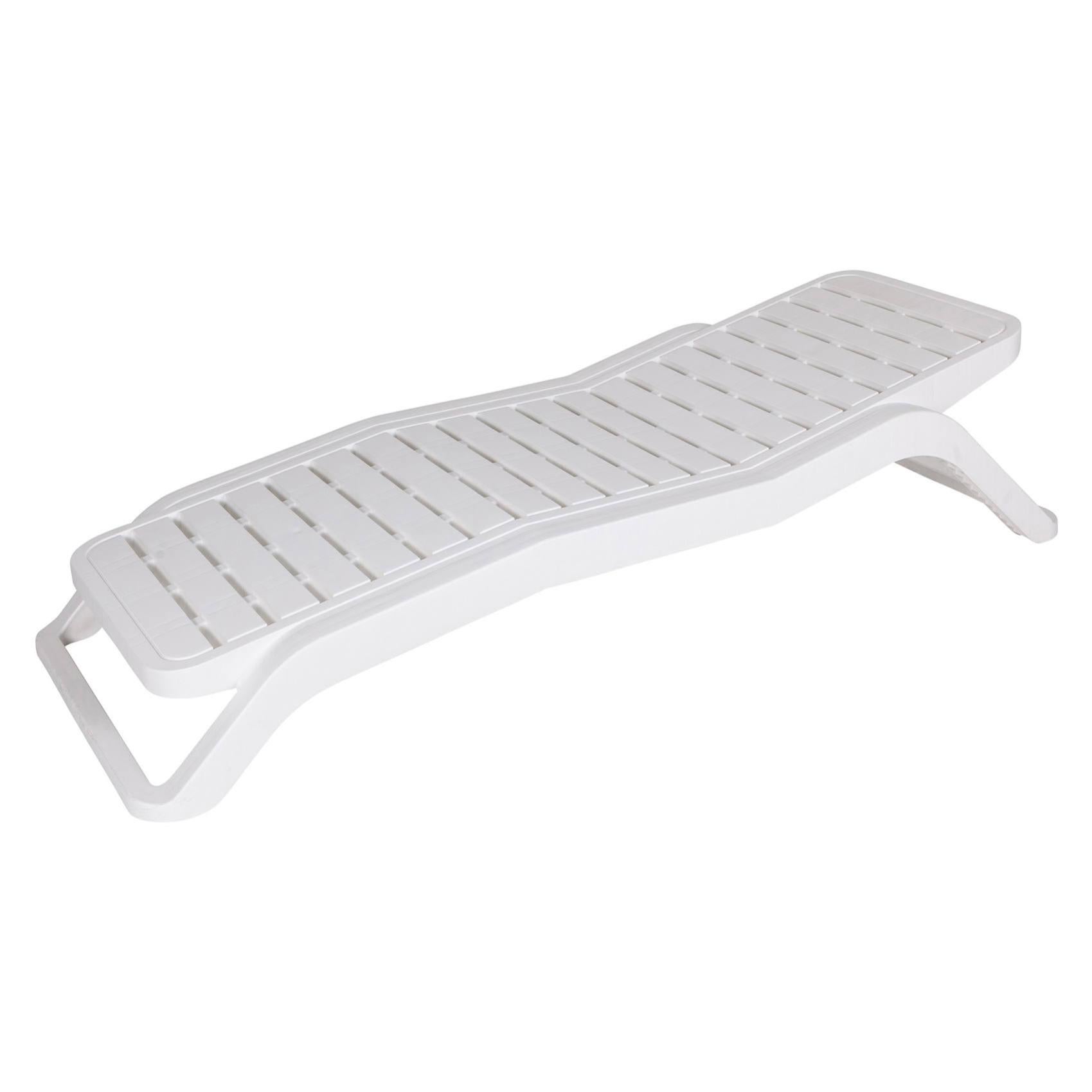 Bain de soleil empilable monobloc, coloris blanc, 71 x 187 x h44 ...